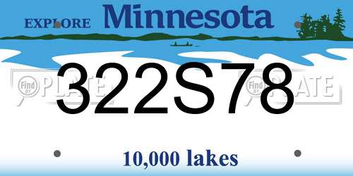 322S78 Minnesota License Plate