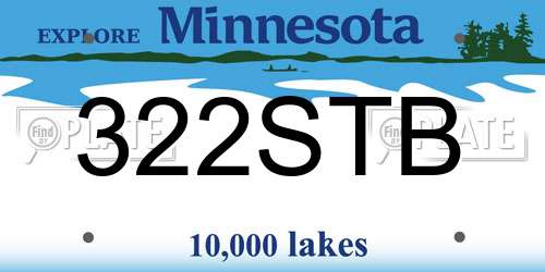 322STB Minnesota License Plate