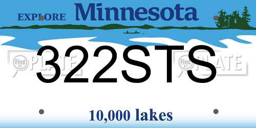 322STS Minnesota License Plate