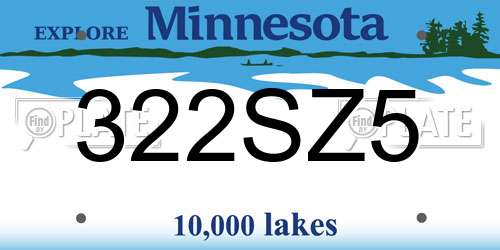 322SZ5 Minnesota License Plate