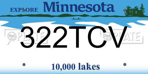 322TCV Minnesota License Plate