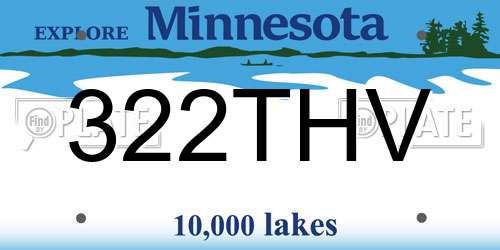 322THV Minnesota License Plate