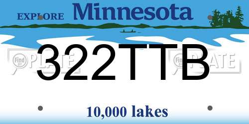 322TTB Minnesota License Plate