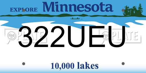 322UEU Minnesota License Plate