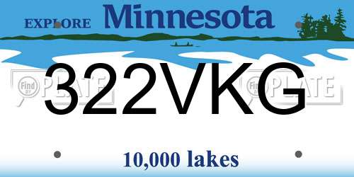 322VKG Minnesota License Plate