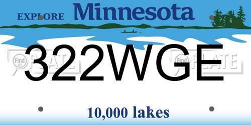 322WGE Minnesota License Plate