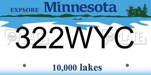 322WYC Minnesota License Plate