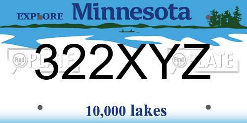 322XYZ Minnesota License Plate