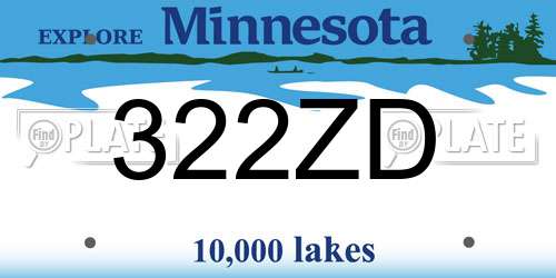 322ZD Minnesota License Plate