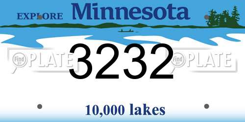 3232 Minnesota License Plate