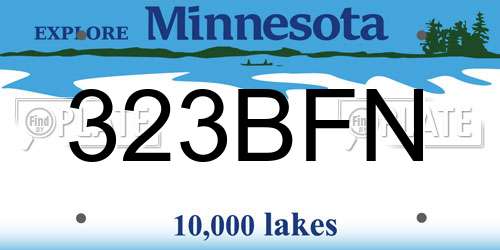 323BFN Minnesota License Plate