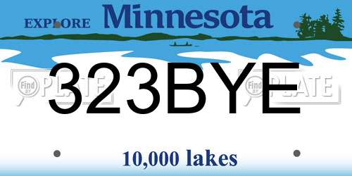 323BYE Minnesota License Plate
