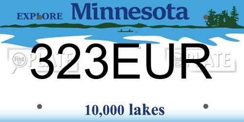 323EUR Minnesota License Plate