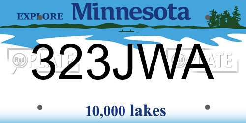 323JWA Minnesota License Plate