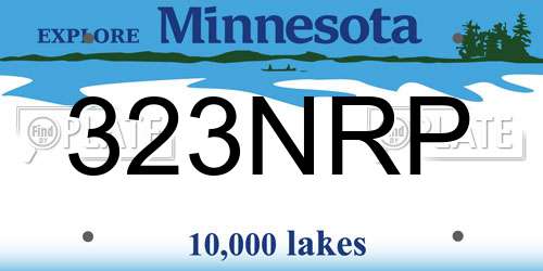 323NRP Minnesota License Plate