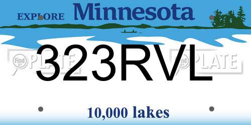 323RVL Minnesota License Plate