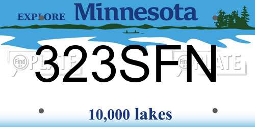 323SFN Minnesota License Plate