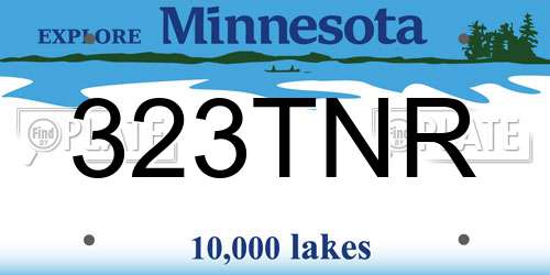 323TNR Minnesota License Plate