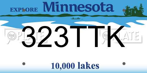 323TTK Minnesota License Plate