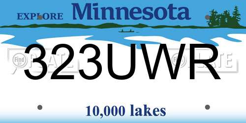 323UWR Minnesota License Plate