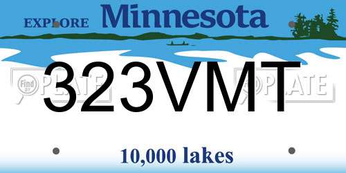 323VMT Minnesota License Plate
