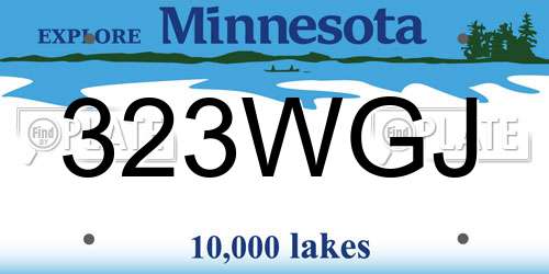323WGJ Minnesota License Plate