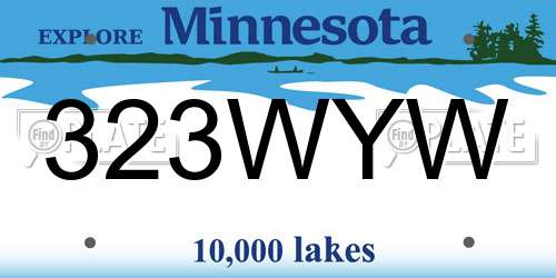323WYW Minnesota License Plate