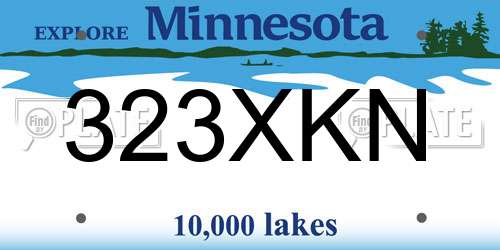 323XKN Minnesota License Plate