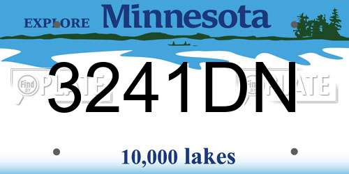 3241DN Minnesota License Plate