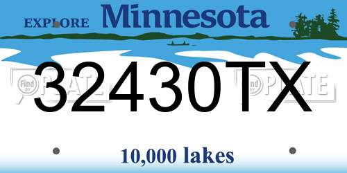 32430TX Minnesota License Plate