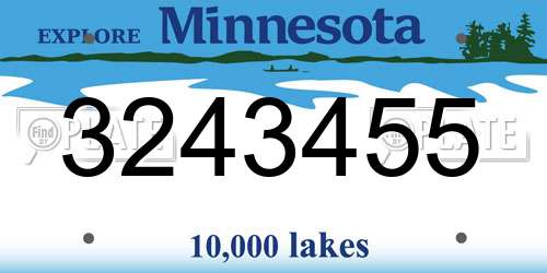 3243455 Minnesota License Plate