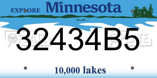 32434B5 Minnesota License Plate