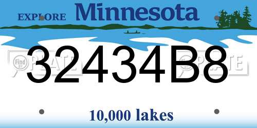 32434B8 Minnesota License Plate