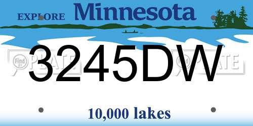 3245DW Minnesota License Plate