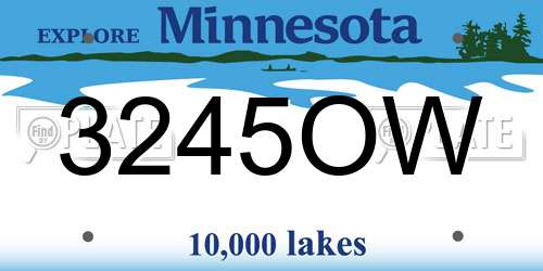 3245OW Minnesota License Plate