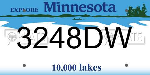 3248DW Minnesota License Plate