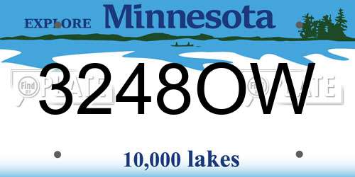 3248OW Minnesota License Plate