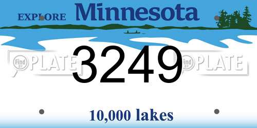 3249 Minnesota License Plate