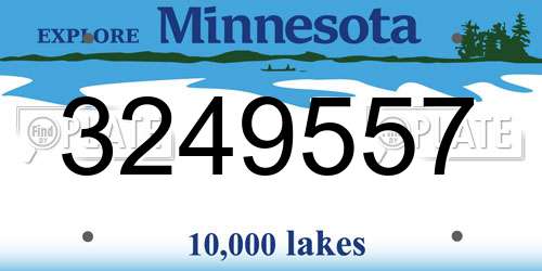 3249557 Minnesota License Plate