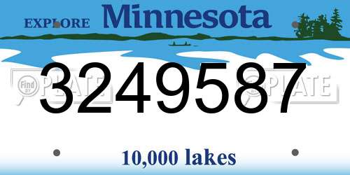 3249587 Minnesota License Plate