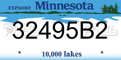 32495B2 Minnesota License Plate