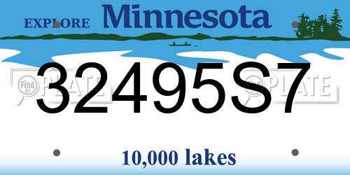 32495S7 Minnesota License Plate