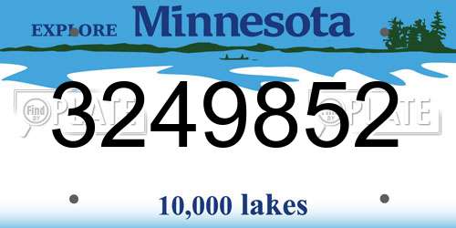 3249852 Minnesota License Plate