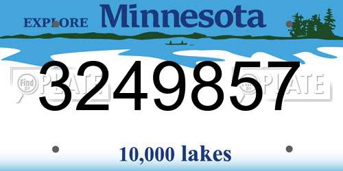 3249857 Minnesota License Plate
