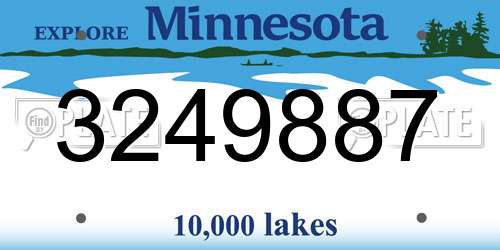 3249887 Minnesota License Plate