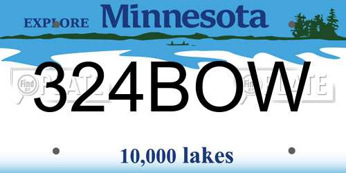 324BOW Minnesota License Plate
