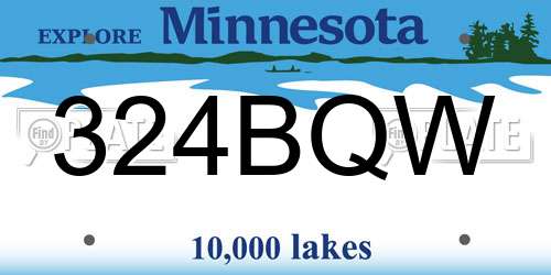 324BQW Minnesota License Plate