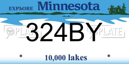 324BY Minnesota License Plate