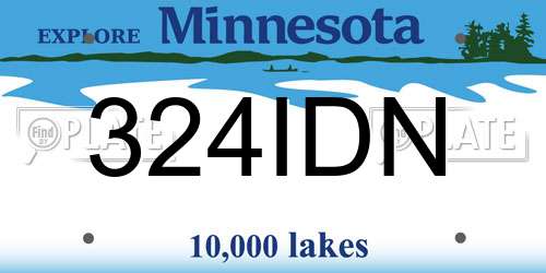 324IDN Minnesota License Plate
