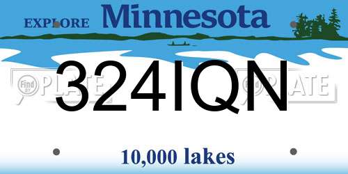 324IQN Minnesota License Plate